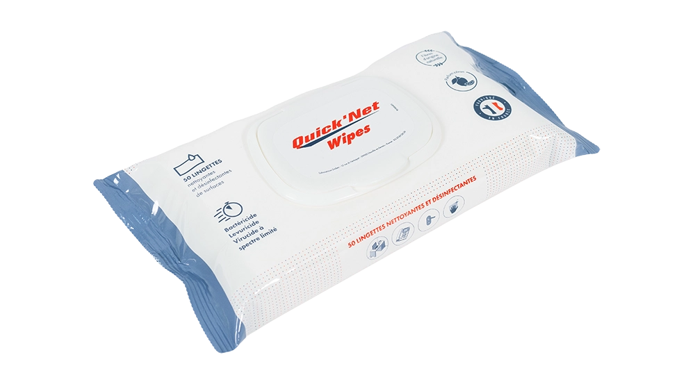 Lingettes détergentes désinfectantes surfaces QUICK’NET